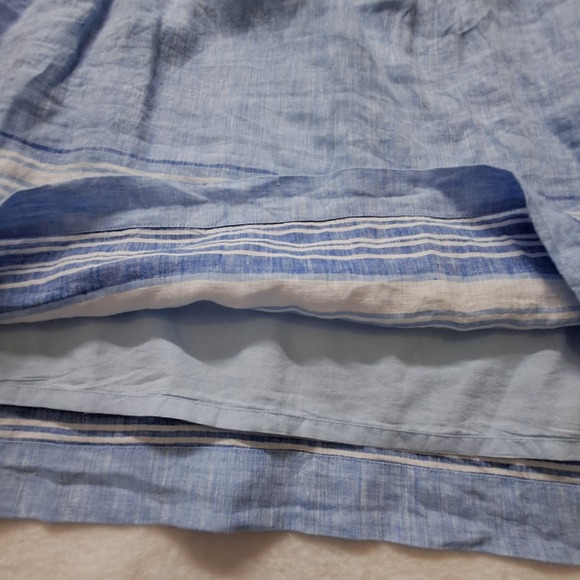 NWT Talbots Pintuck Linen Popover Dress Women's 6 Blue Striped Knee Length - Picture 6 of 11